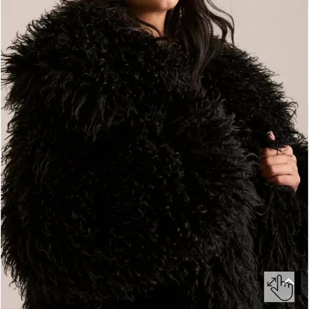 Torrid Festi Black Wide Collar Faux Fur Jacket - Picture 6 of 7